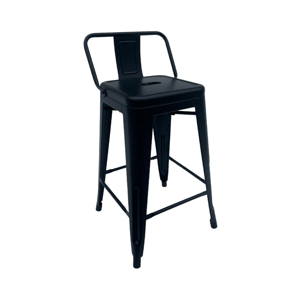 Silla de Barra Metálica Santa Marta Negra