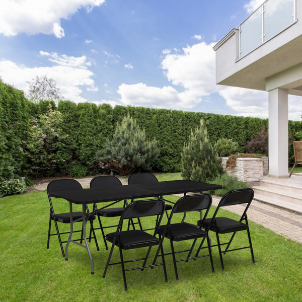 Mesa Plegable 180 CM Panamá Negra