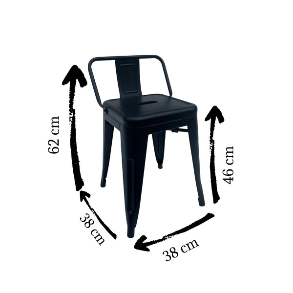 Silla Metálica / Butaco Patagonia Negro