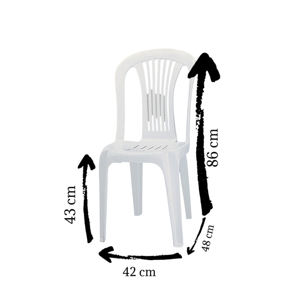 Silla Plástica sin Brazos Lima Blanca