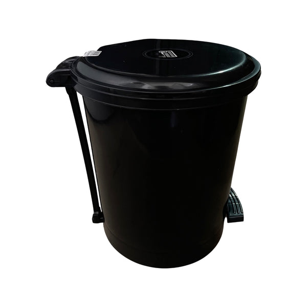 Caneca de basura / Papelera negra de 13 litros con pedal