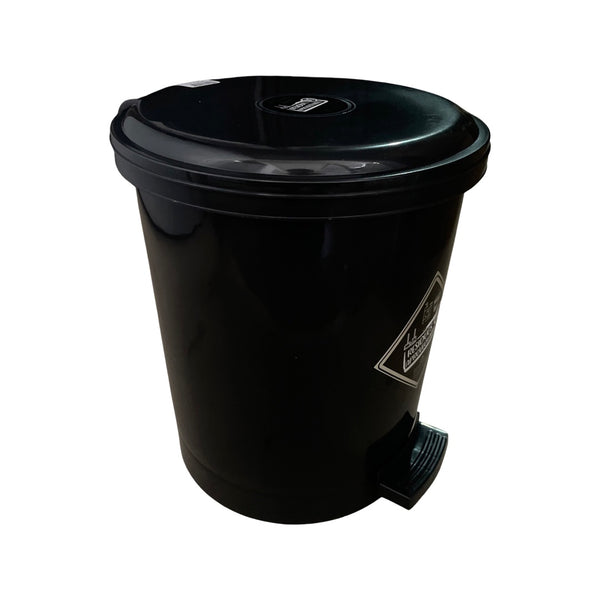 Caneca de basura / Papelera negra de 13 litros con pedal