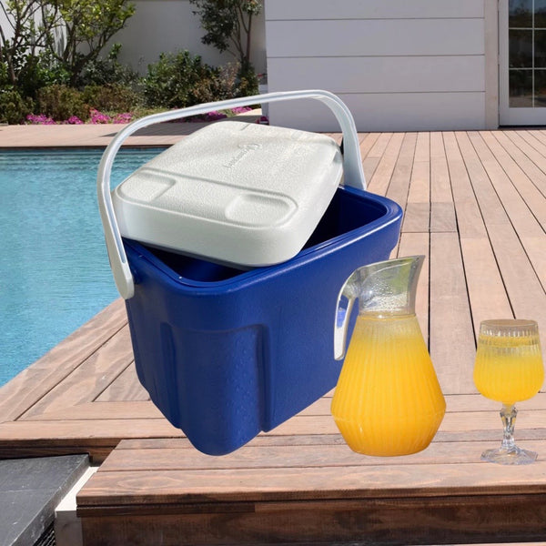 Nevera Plástica / Cava Plástica Azul de 16 Litros con Tapa