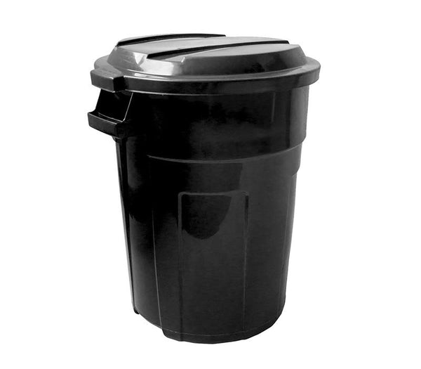 Caneca de basura negra / Tanque de agua negro de 70 litros con tapa