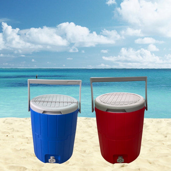 Nevera Plástica / Termo Rojo de 19 Litros con Tapa y Válvula