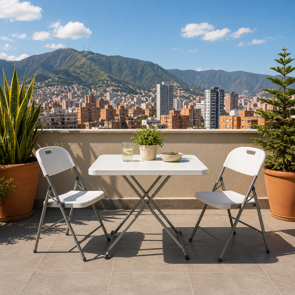 Mesa Plegable de 75 cm Boston Blanca