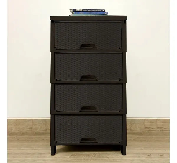 Cajonera Plástica Ratán Glamour 4 Gavetas