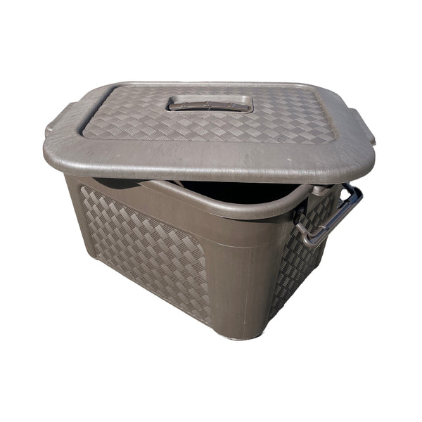 Caja Plástica Organizadora de 40 Litros con Tapa Renacer Café