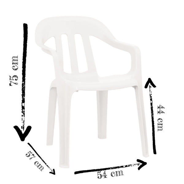 Silla Plástica con Brazos Holanda Blanca