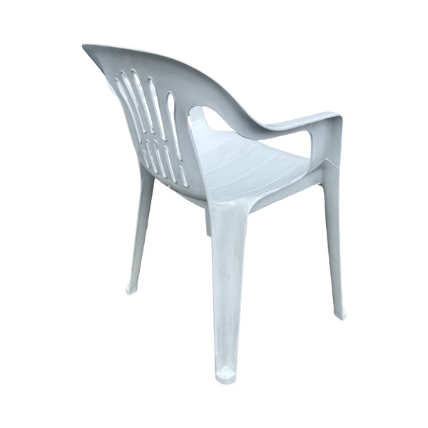 Silla Plástica con Brazos Costa Rica Blanca Hueso