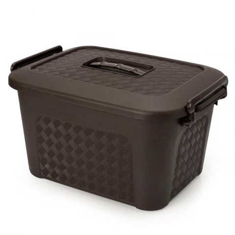 Caja Plástica Organizadora de 40 Litros con Tapa Renacer Café
