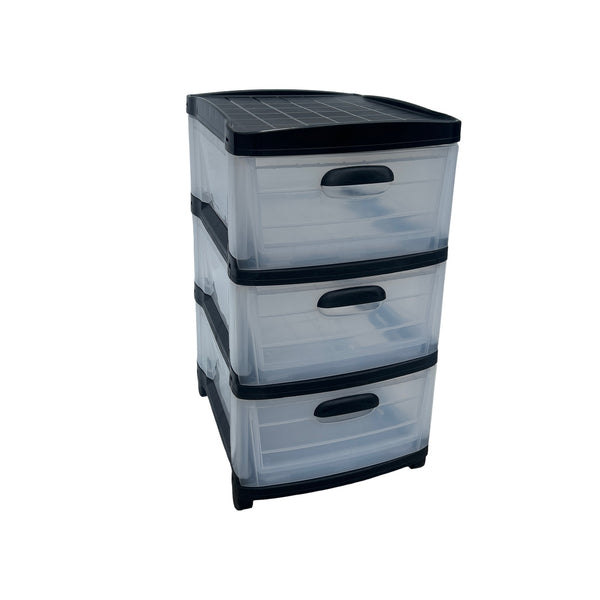 Cajonera  Plástica Transparente de 3 Gavetas