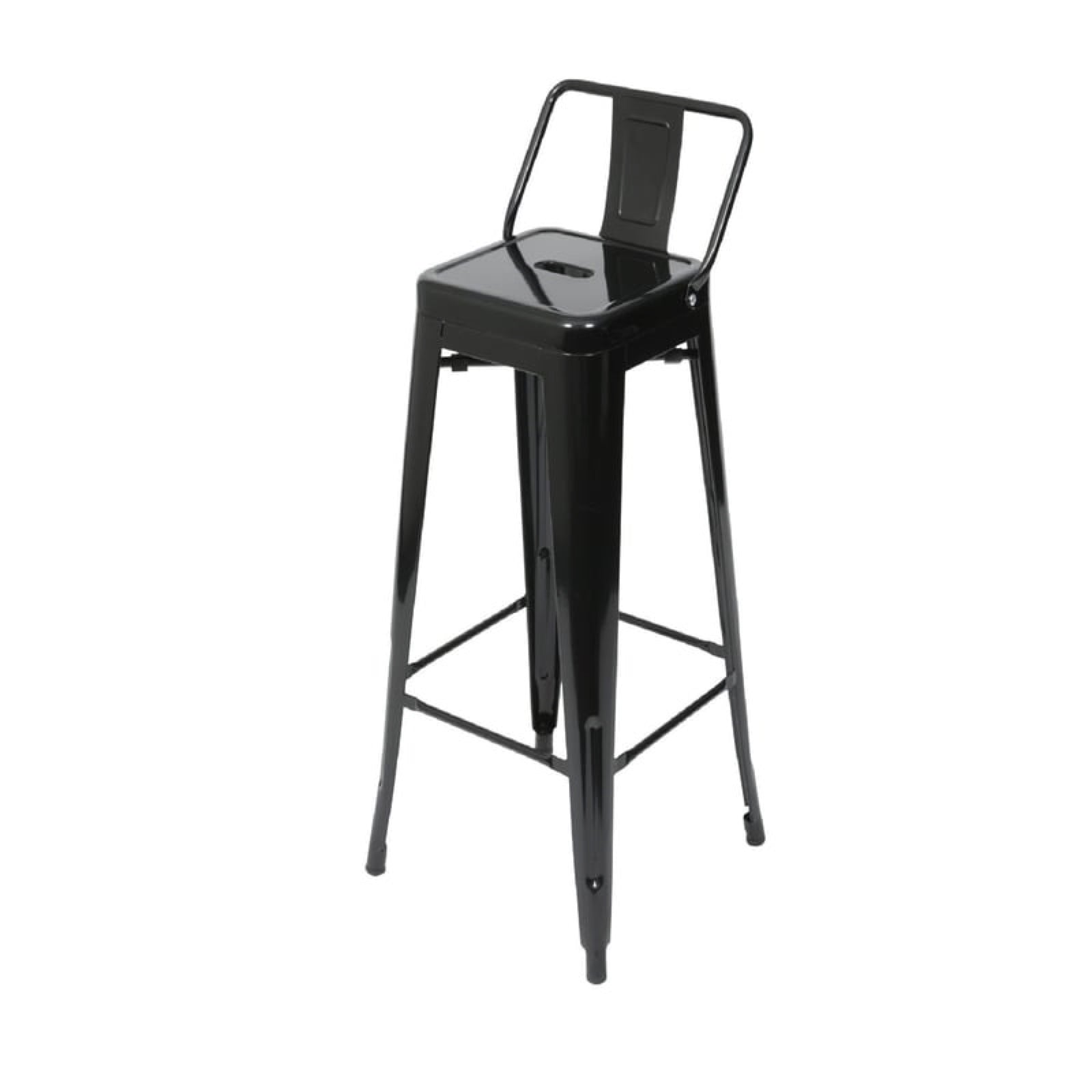 Silla de Barra  Metálica Santander Negra