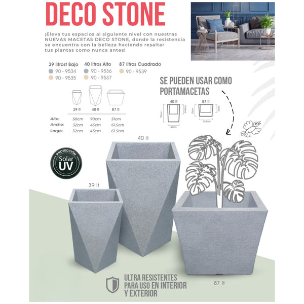 Matera Deco Stone Cuadrado 87 Litros