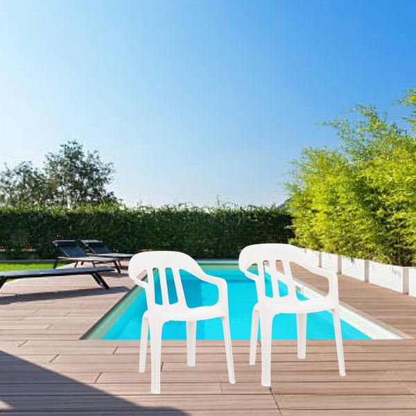 Silla Plástica con Brazos Holanda Blanca