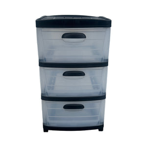 Cajonera  Plástica Transparente de 3 Gavetas