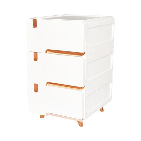 Mesita de Noche / Cajonera plástica 3 Gavetas Blanca