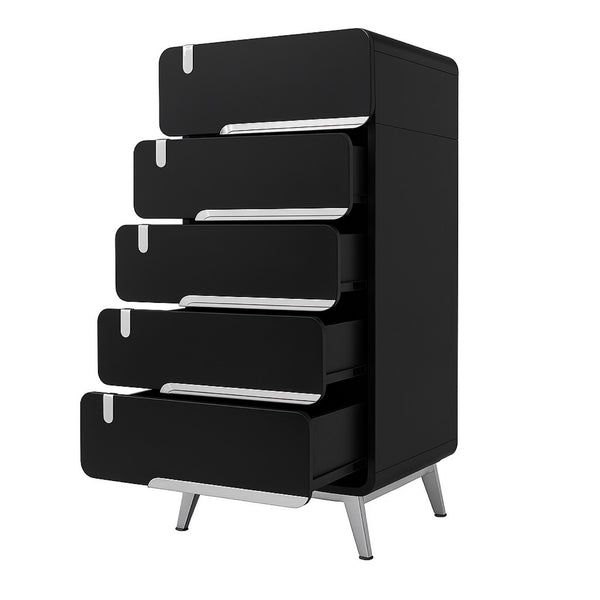 Cajonera plástica Delux 5 Gavetas Negra