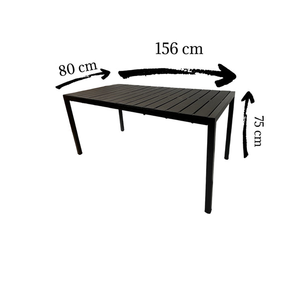 Mesa Metálica Rectangular Amalfi Negra