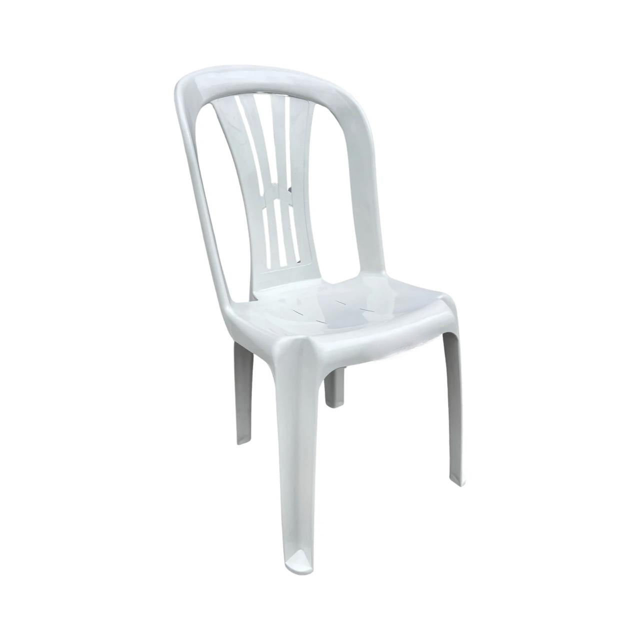 Silla Plástica económica sin Brazos Santiago Blanca Perla