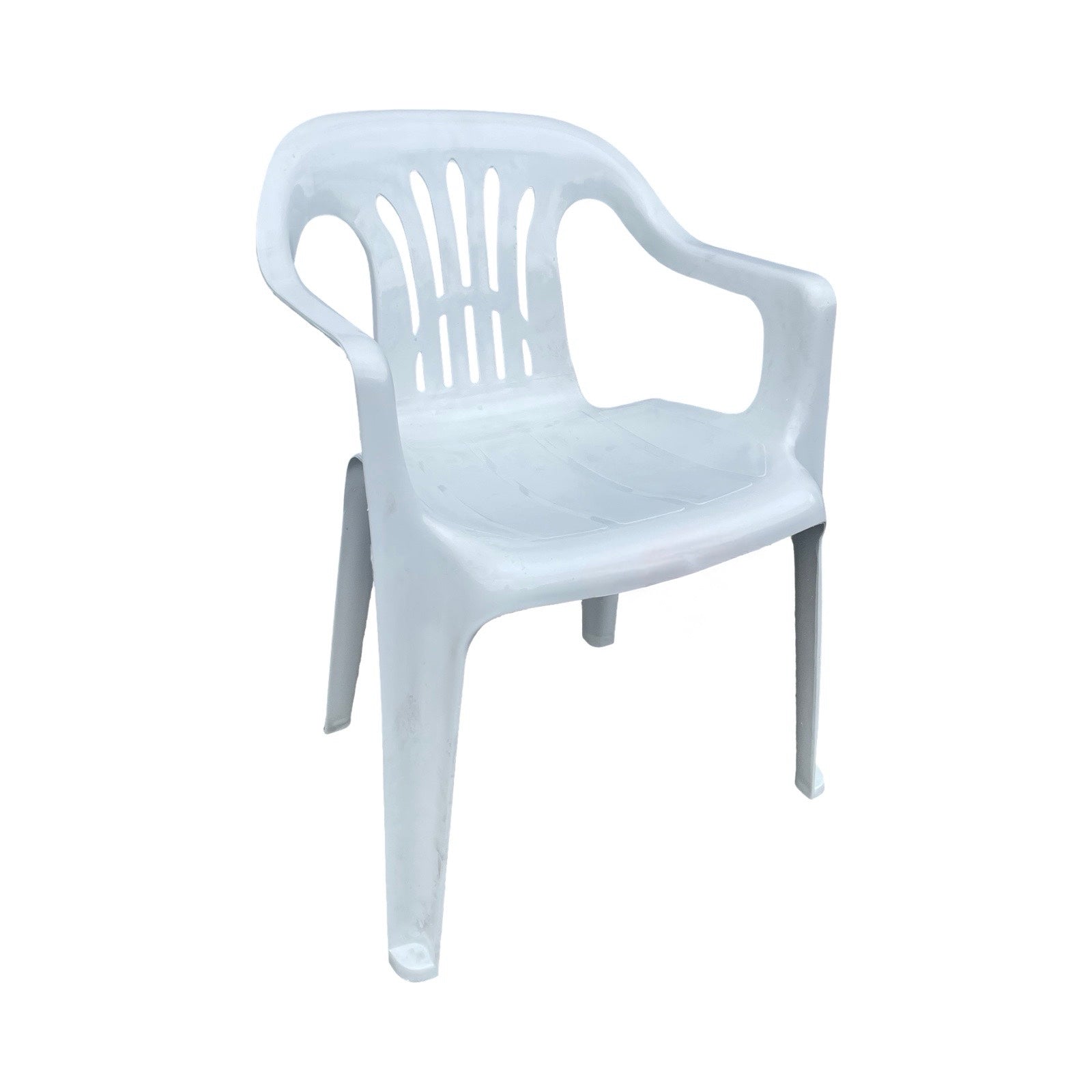 Silla Plástica con Brazos Costa Rica Blanca Perla