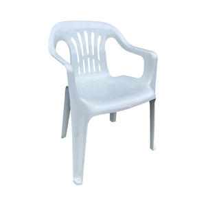 Silla Plástica con Brazos Costa Rica Blanca Perla