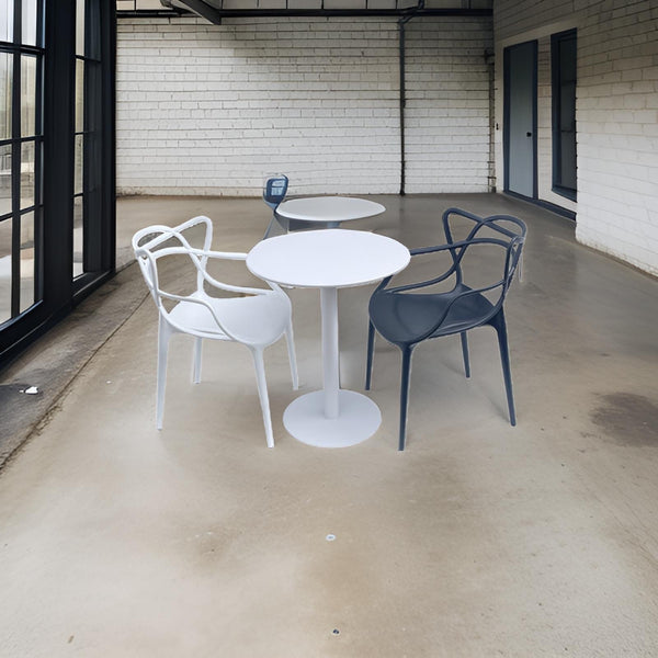 Mesa Metálica Redonda Barcelona Blanca
