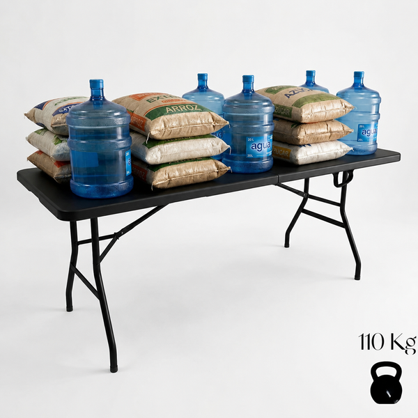 Mesa Plegable 180 CM Panamá Negra
