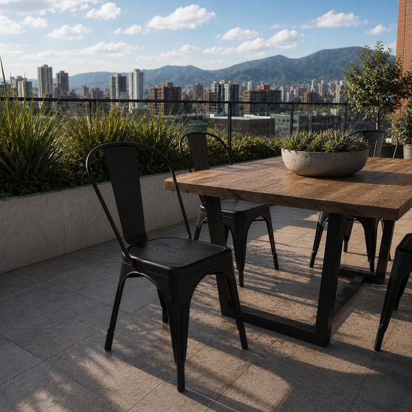 Silla Metálica Valencia Negra