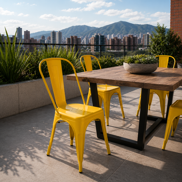 Silla Metálica Valencia Amarilla