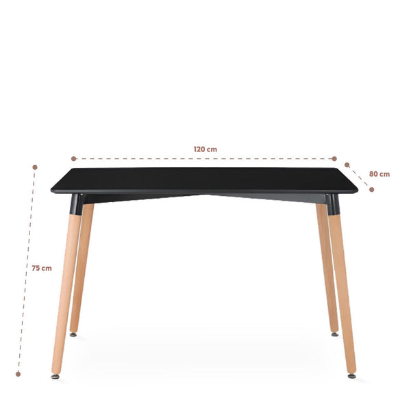 Mesa Roma Negra Rectangular