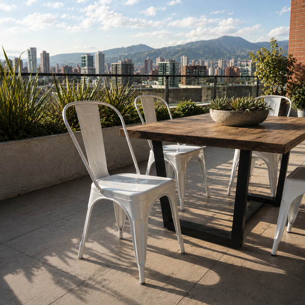 Silla Metálica Valencia Blanca
