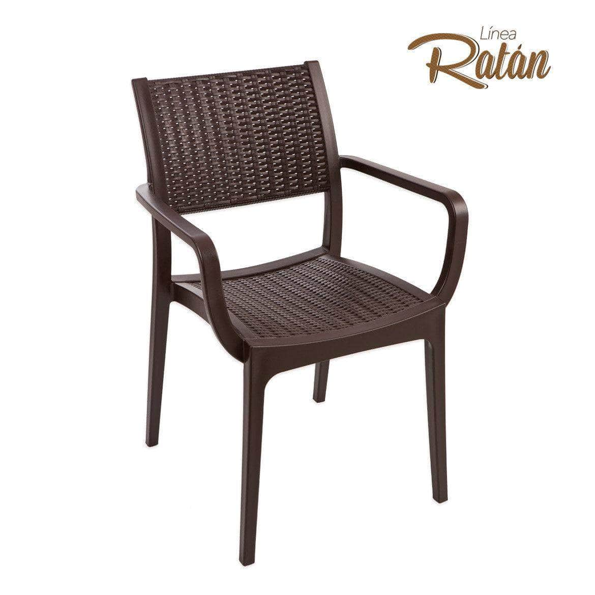 Silla ratan con brazos - [Plastihogar]