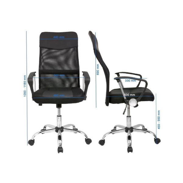 Silla de Escritorio Monaco Negra Premium