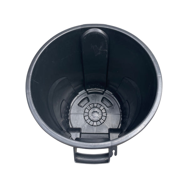 Caneca de basura negra / Tanque de agua negro de 120 litros con tapa y ruedas