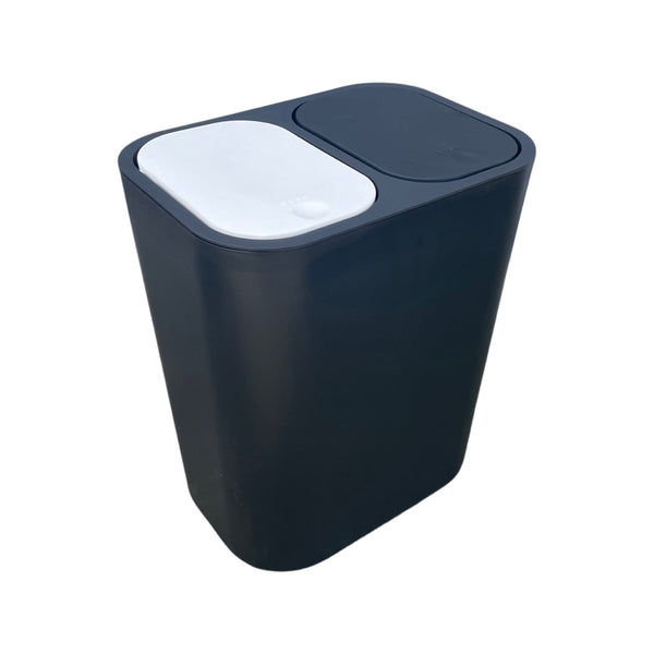 Caneca de basura / Papelera Negra de 20 litros Push con Doble Compartimiento