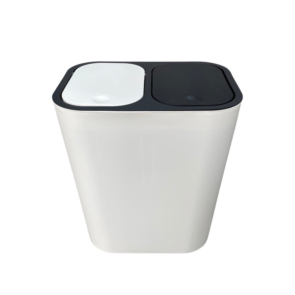 Caneca de basura / Papelera Blanca de 20 litros Push con Doble Compart -  Plastihogar