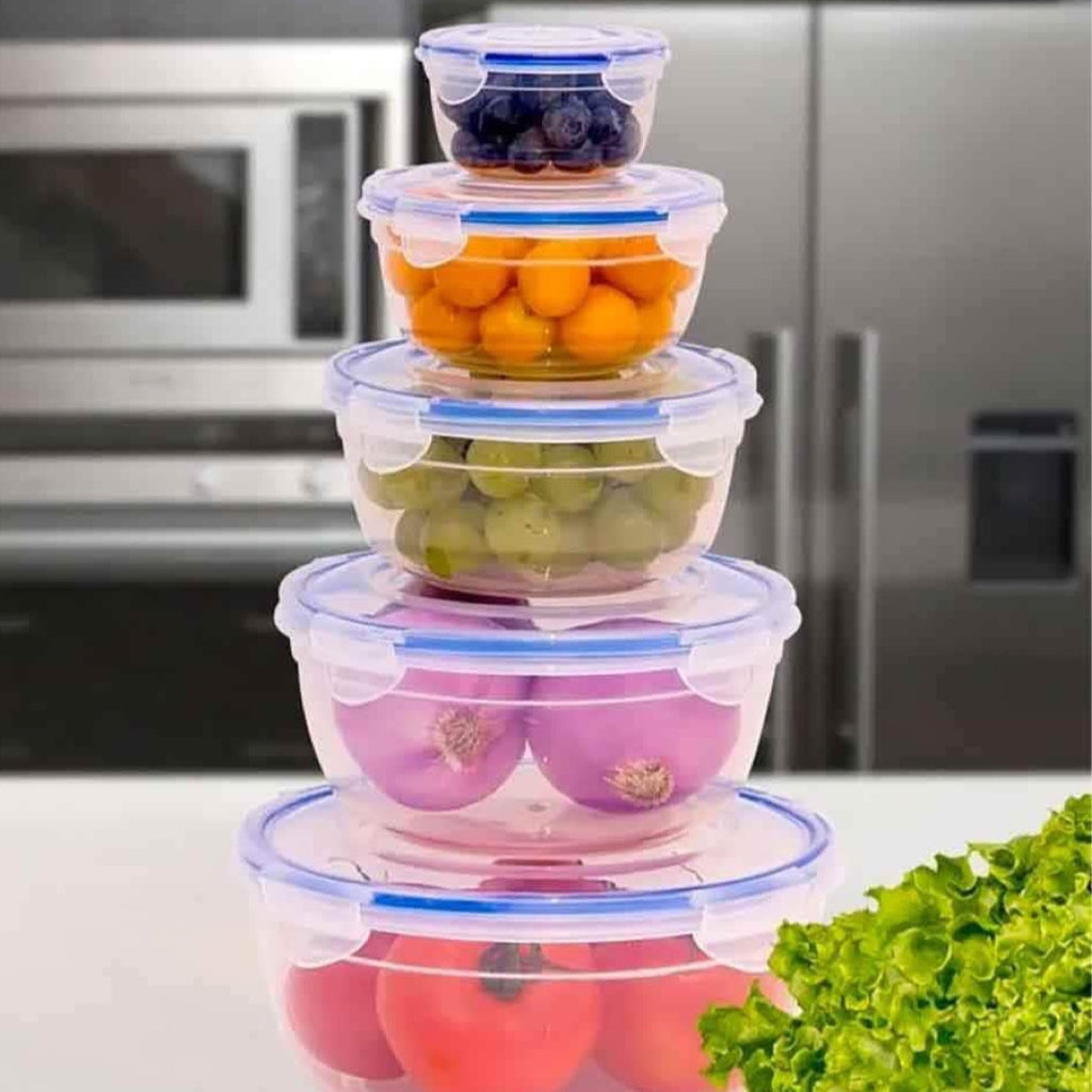 Recipientes de vidrio hermetico set X5 con tapas para almacenar alimentos  MICA