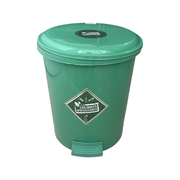 Caneca de basura / Papelera Verde de 13 litros con pedal