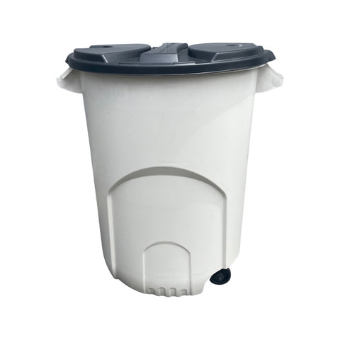 Caneca de basura blanca / Tanque de agua blanco de 120 litros con tapa y ruedas