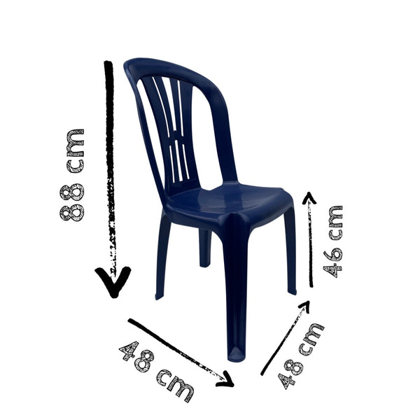 Silla Plástica sin Brazos Lima Azul