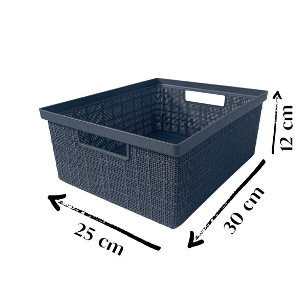 Caja Plástica Organizadora Yute Gris