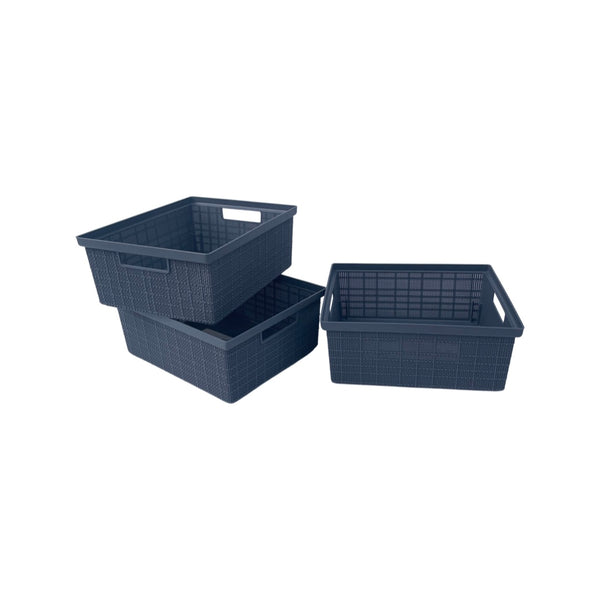 Caja Plástica Organizadora Yute Gris