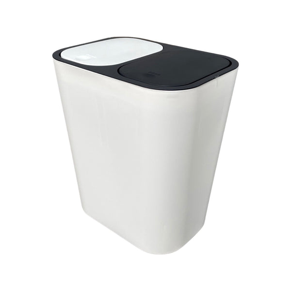 Caneca de basura / Papelera Blanca de 20 litros Push con Doble Compartimiento