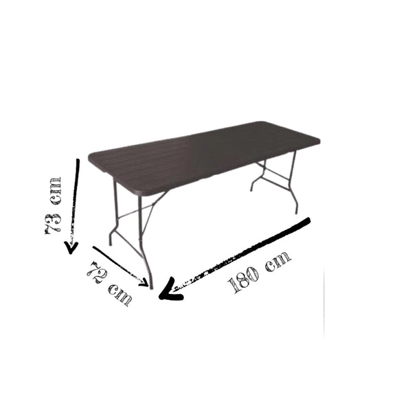 Mesa Plegable Tipo Madera 180 CM Panamá Color Café