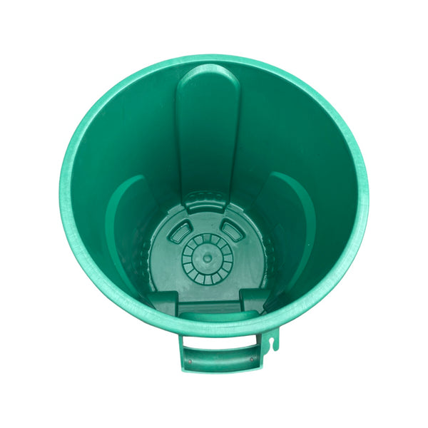 Caneca de basura verde / Tanque de agua verde de 120 litros con tapa y ruedas