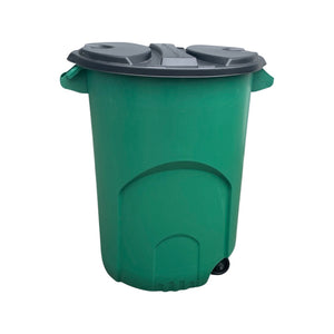 Caneca de basura verde / Tanque de agua verde de 120 litros con tapa y ruedas