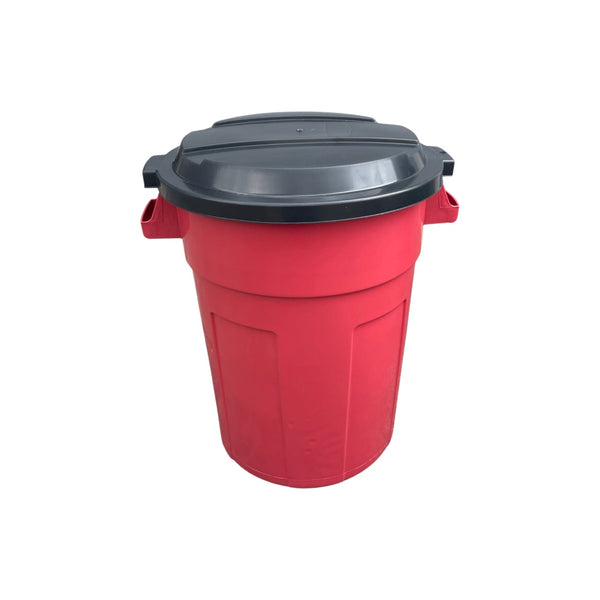 Caneca de basura roja / Tanque de agua rojo de 70 litros con tapa