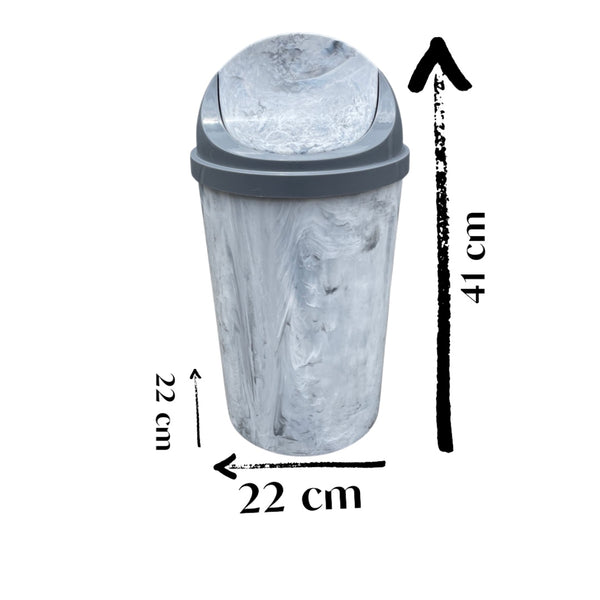 Caneca de basura / Papelera Tipo Marmol de 8 litros con tapa Vaivén Eleganza