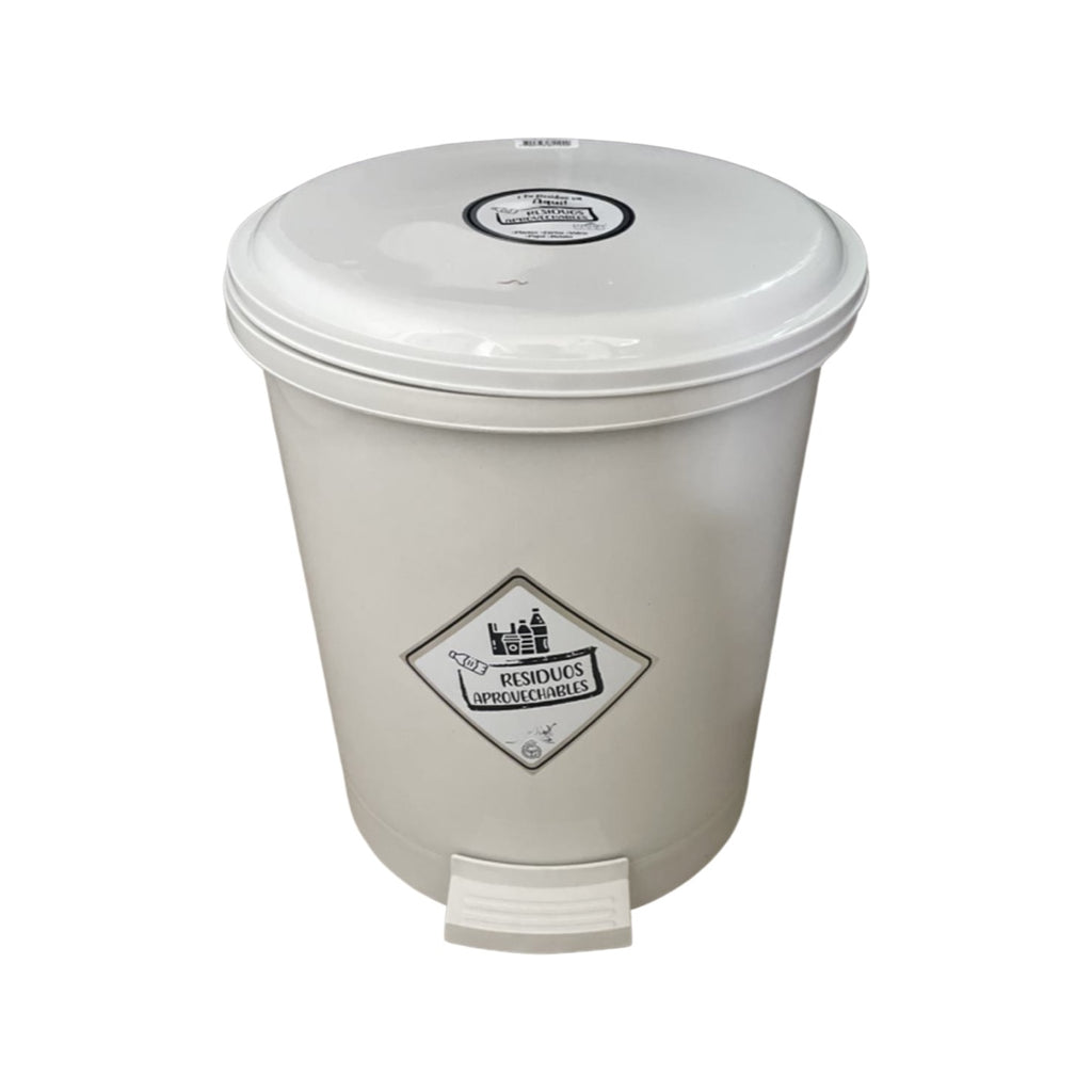 Caneca de basura / Papelera Blanca de 13 litros con pedal